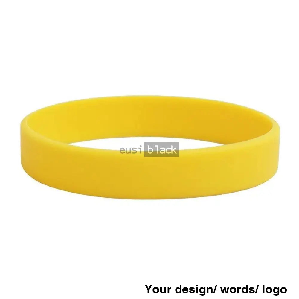 Adult Personalized Wristband Yellow / Plain