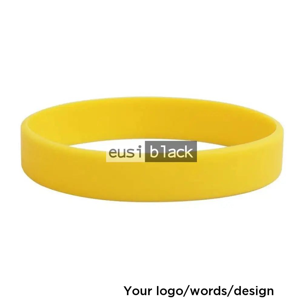 Adult Personalized Wristband Yellow / Plain