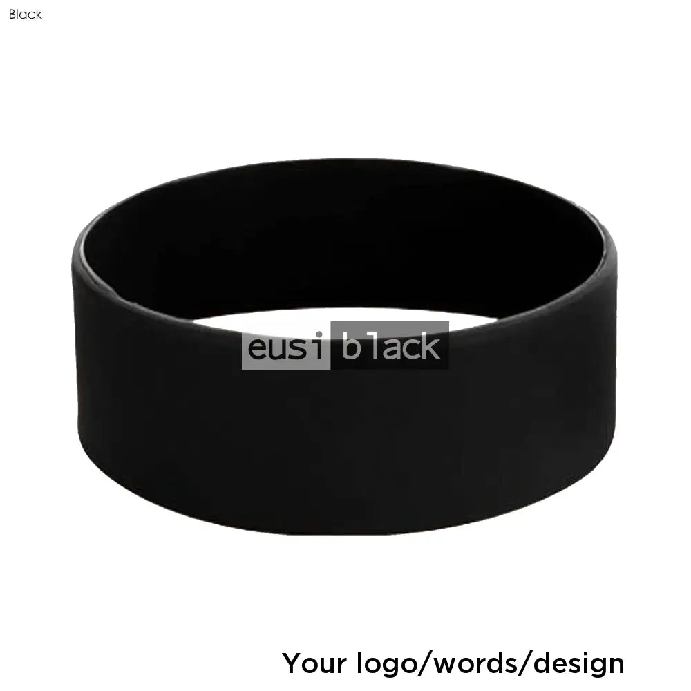 Adult silicon wristband - 2cm - Black / Plain