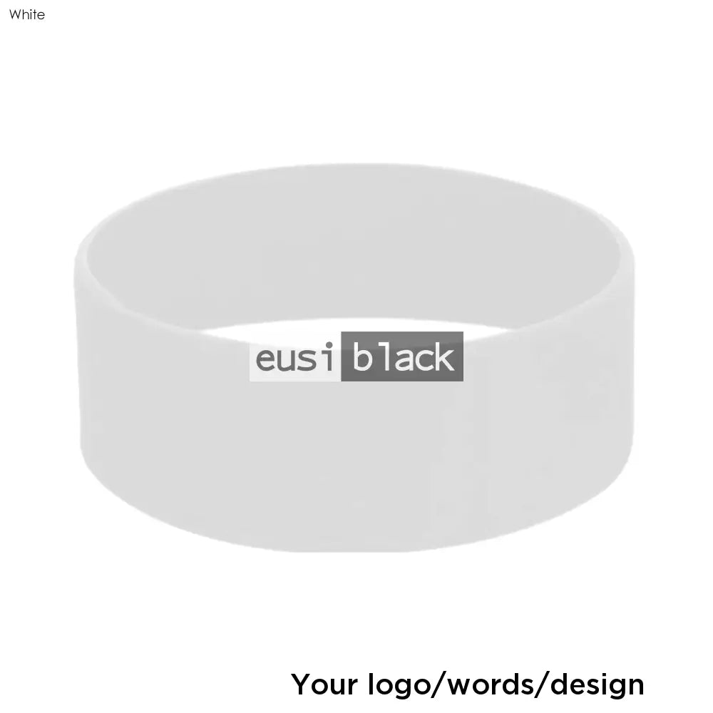 Adult silicon wristband - 2cm - White / Plain