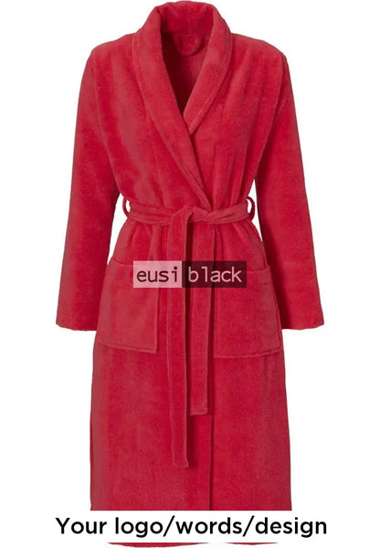 Bathrobe Set For Couples Red
