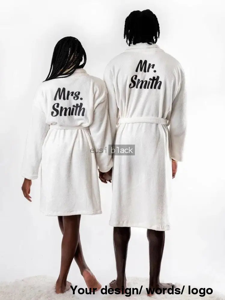 Bathrobe Set For Couples White