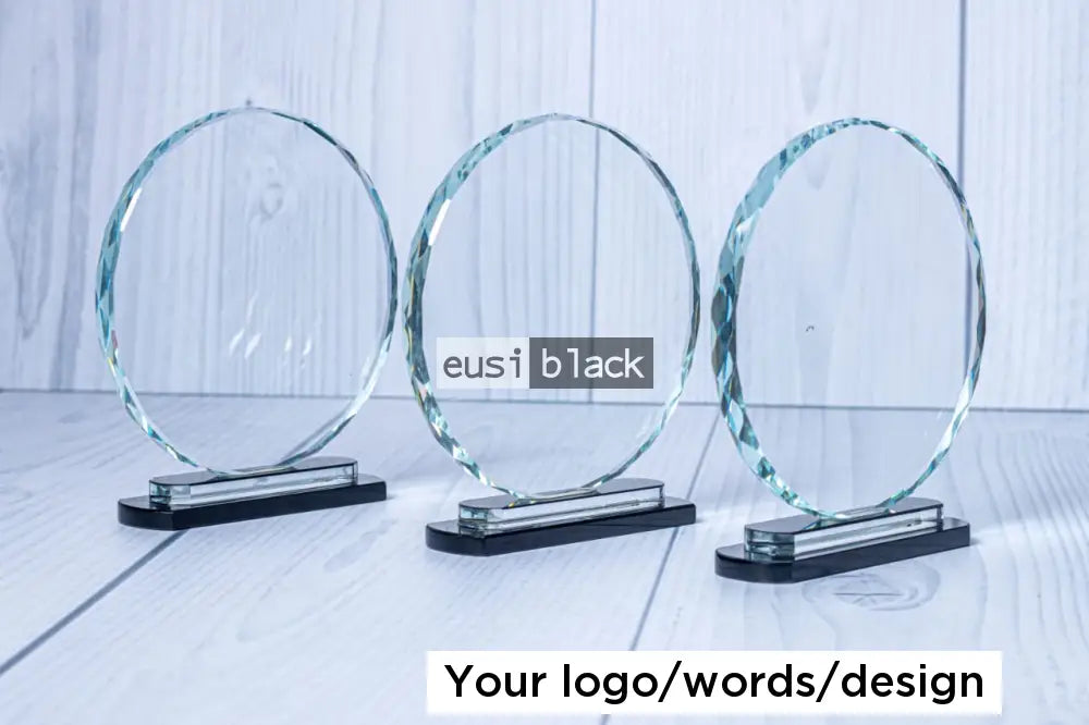 Black based round crystal award