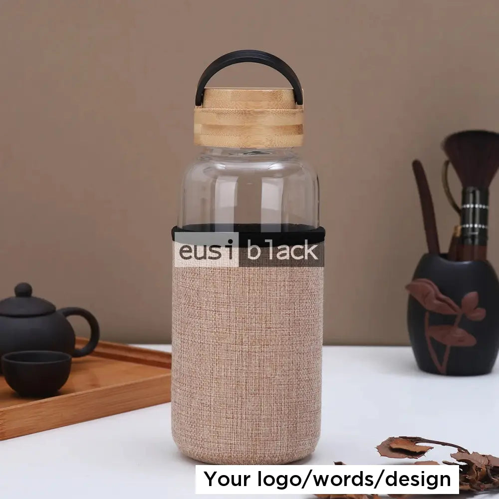 Borosilicate glass water bottle