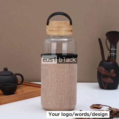 Borosilicate glass water bottle