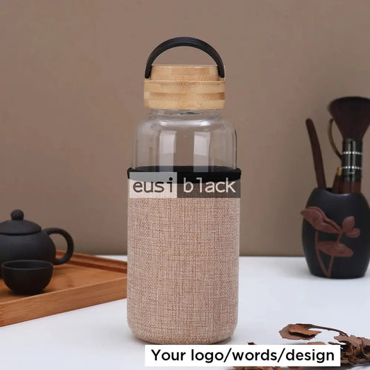 Borosilicate glass water bottle