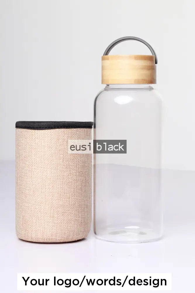 Borosilicate glass water bottle
