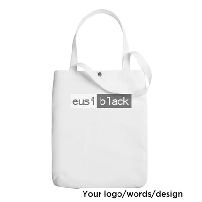 Buttoned with pocket canvas tote bag