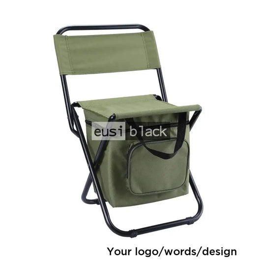 Camping chair with cooler compartment Green