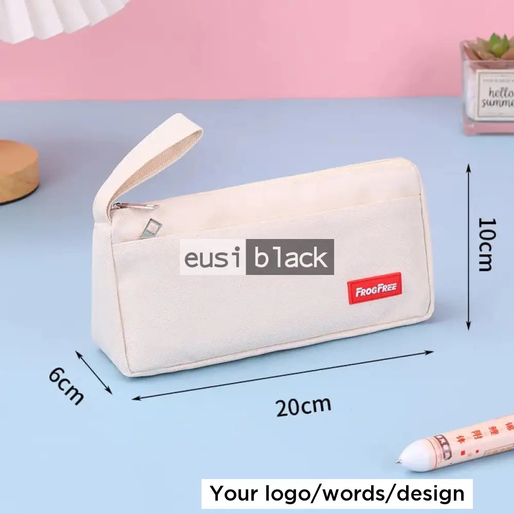 Canvas pen pouch - White
