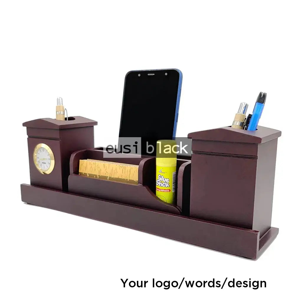 Chimney wooden desk organizer