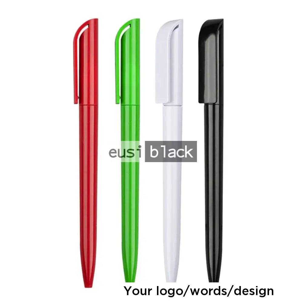 Clipped plastic click pen Black