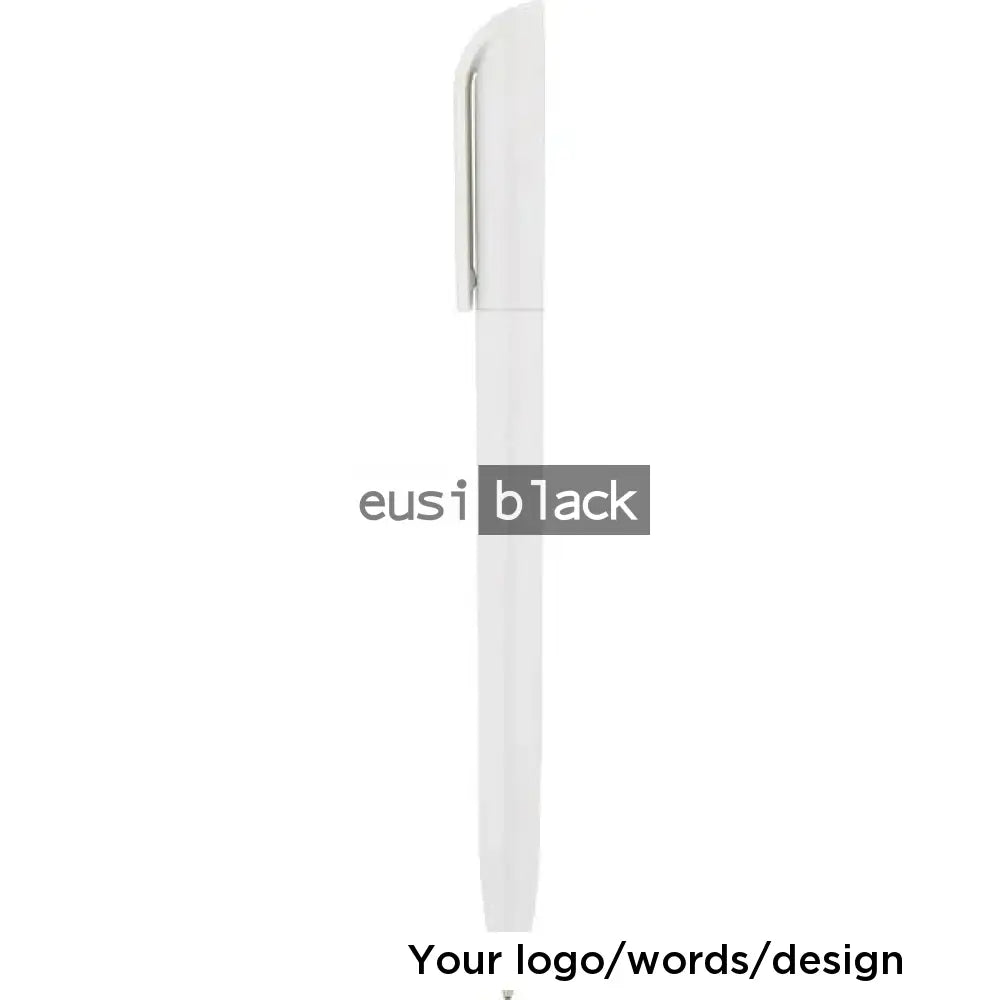 Clipped plastic click pen White