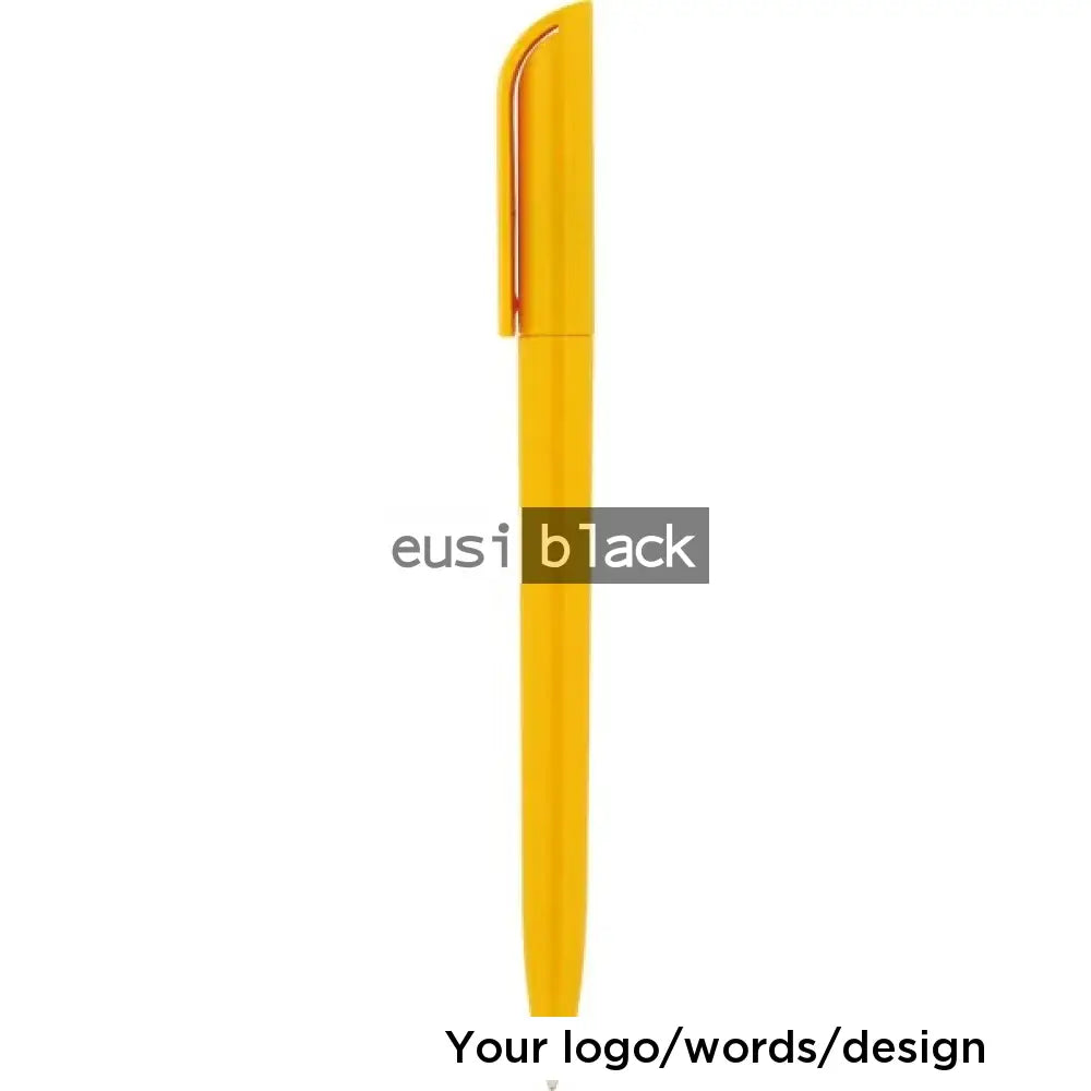 Clipped plastic click pen Yellow