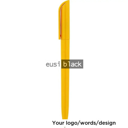 Clipped plastic click pen Yellow