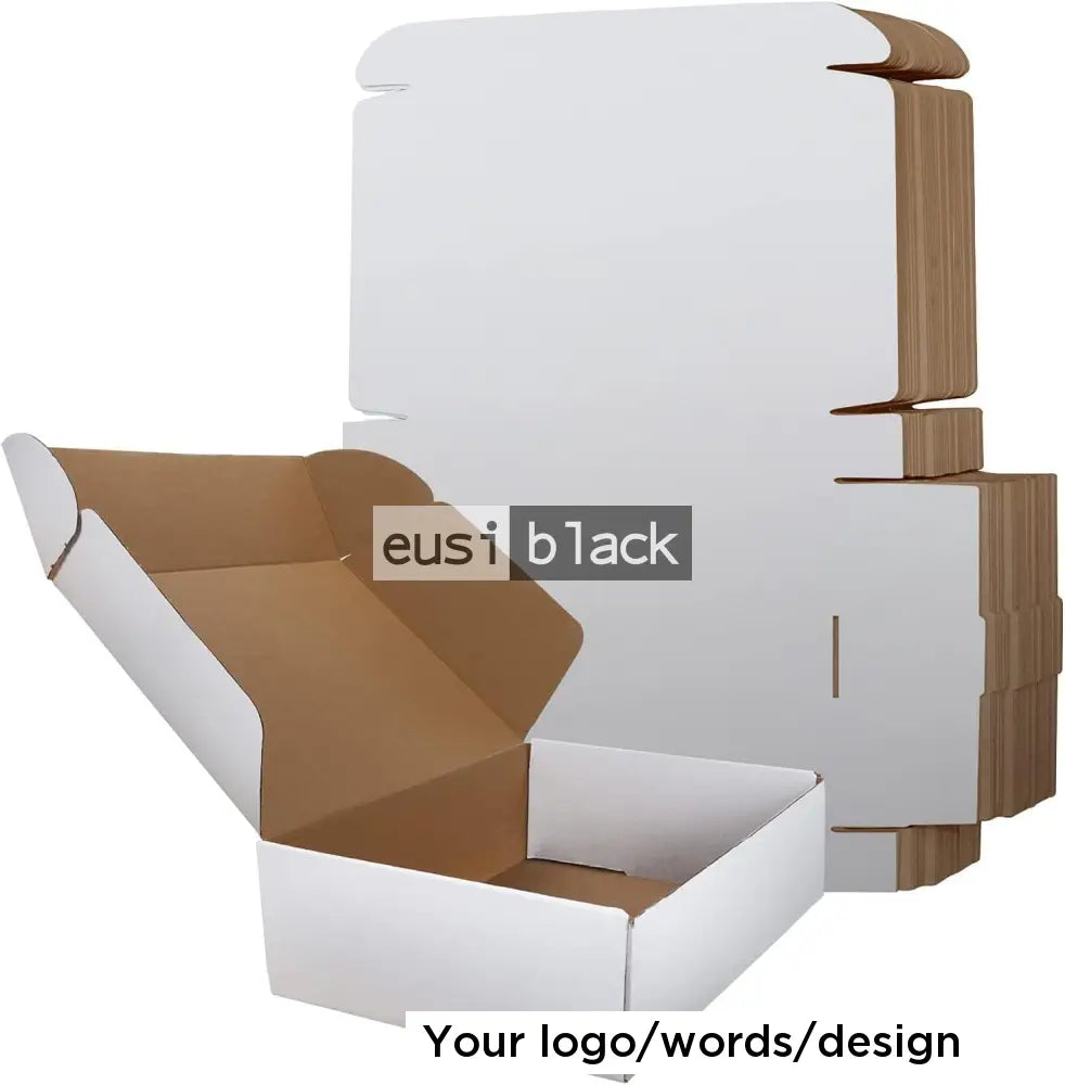 Corrugated gift box - White with brown interior / A5 - 25x20x10cm