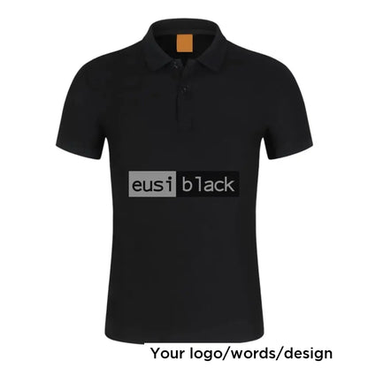 Cotton polyester patterned polo shirt Black / S