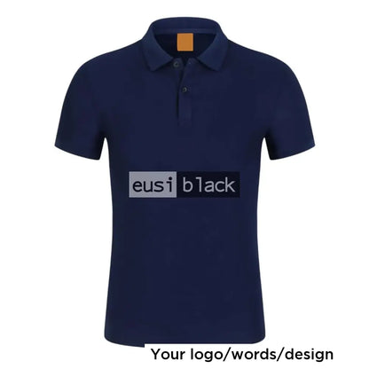 Cotton polyester patterned polo shirt Navy / S