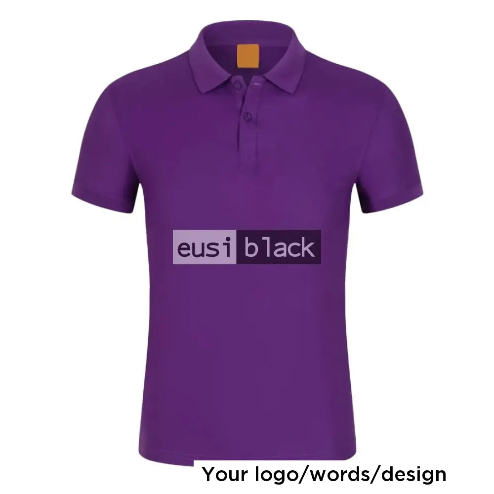 Cotton polyester patterned polo shirt Purple / S