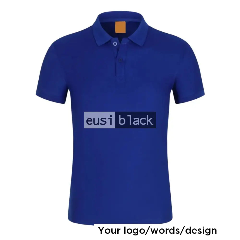 Cotton polyester patterned polo shirt Royal blue / S