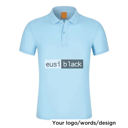 Cotton polyester patterned polo shirt Sky blue / S