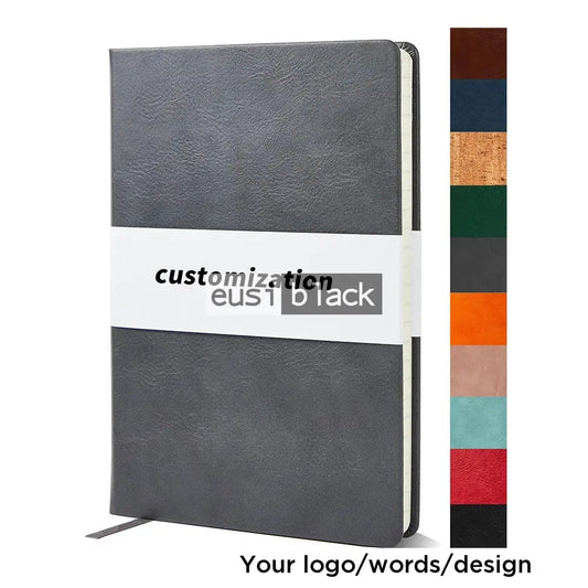 Custom leather notebook A5 / Black / 100