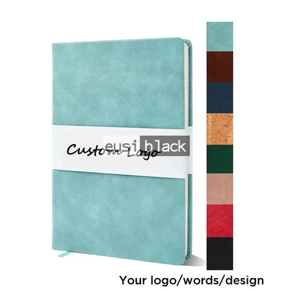 Custom made leather notebook - A5 / Blue / 100