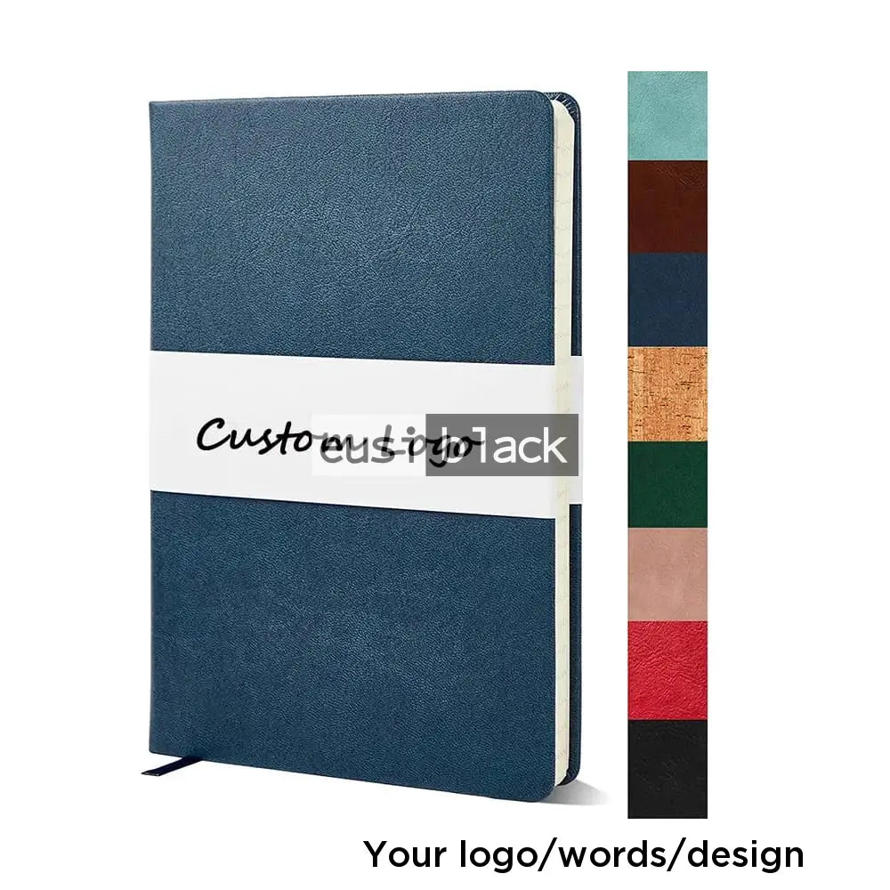 Custom made leather notebook - A5 / Navy / 100