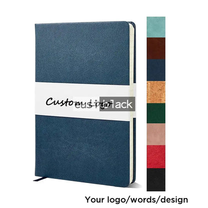 Custom made leather notebook - A5 / Navy / 100