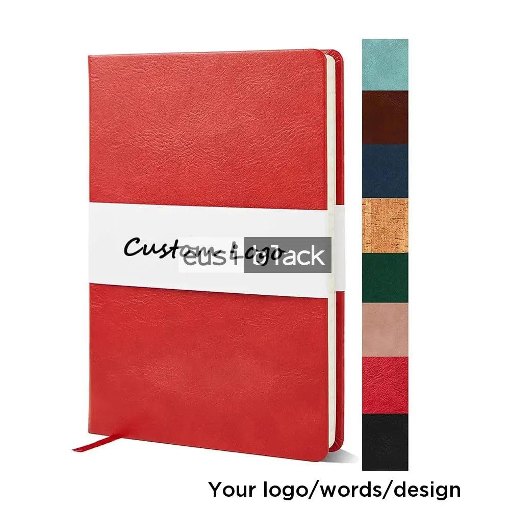 Custom made leather notebook - A5 / Red / 100