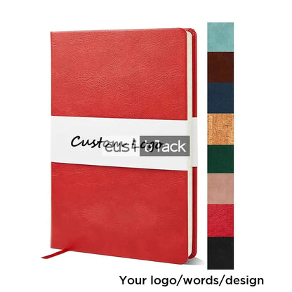 Custom made leather notebook - A5 / Red / 100