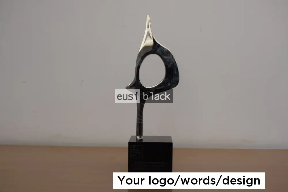 Custom shaped sleek iron cast trophy