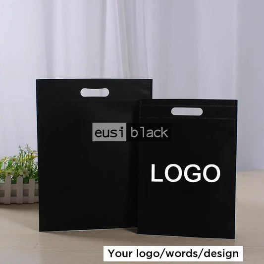 Flat non-woven carrier bag Black / A5