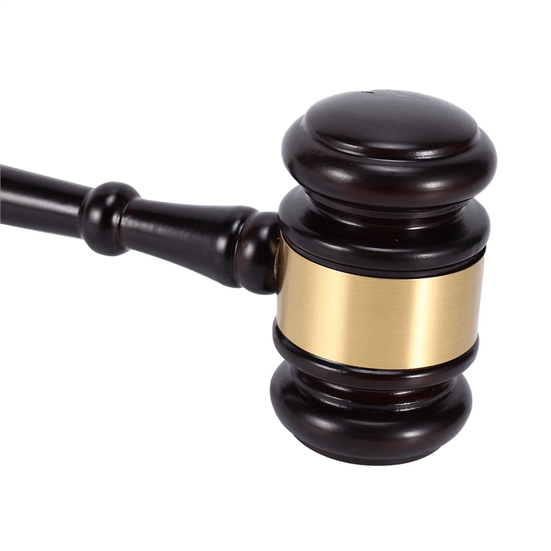 Judge's brass plated gavel