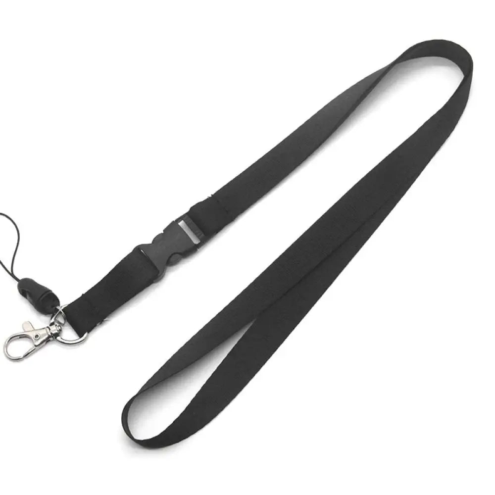 Detacheable 3 part lanyard Black / Soft silk