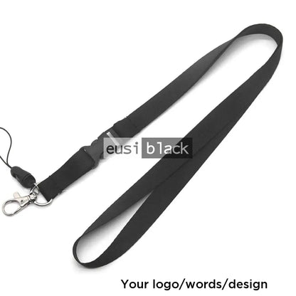 Detacheable 3 part lanyard Black / Soft silk