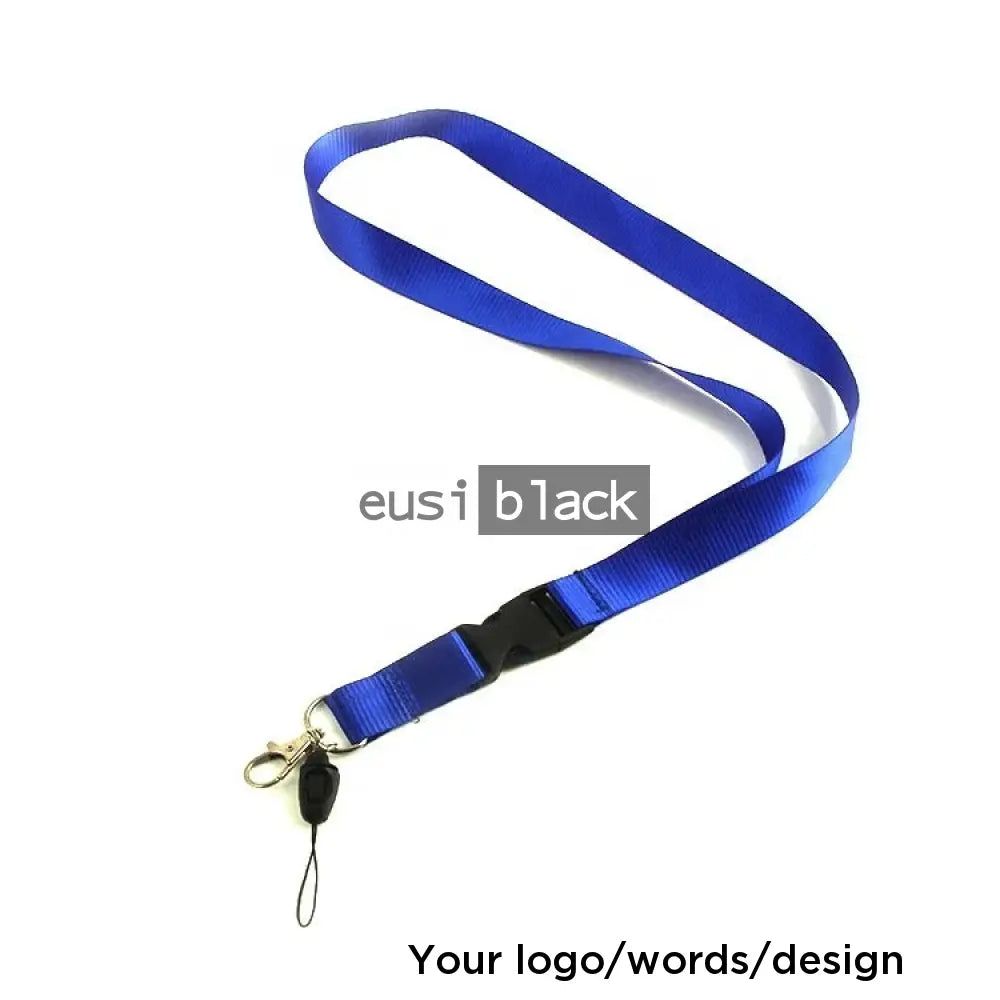 Detacheable 3 part lanyard Blue / Soft silk