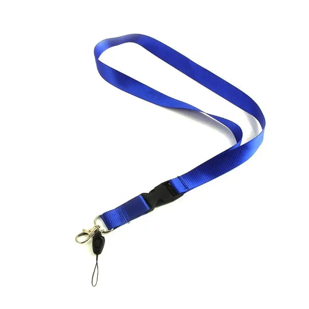 Detacheable 3 part lanyard Blue / Soft silk