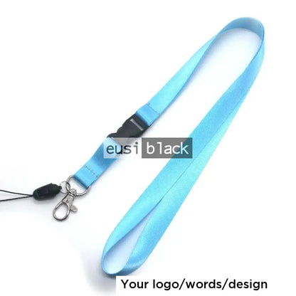 Detacheable 3 part lanyard Light blue / Soft silk