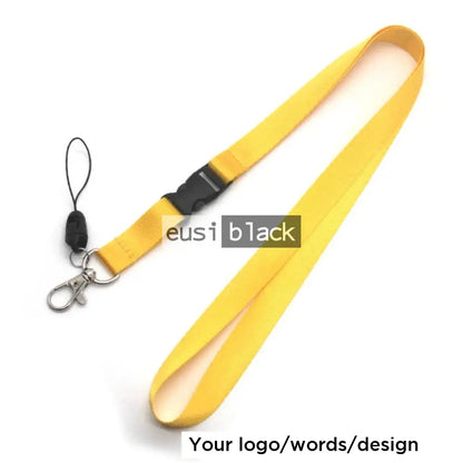 Detacheable 3 part lanyard Yellow / Soft silk