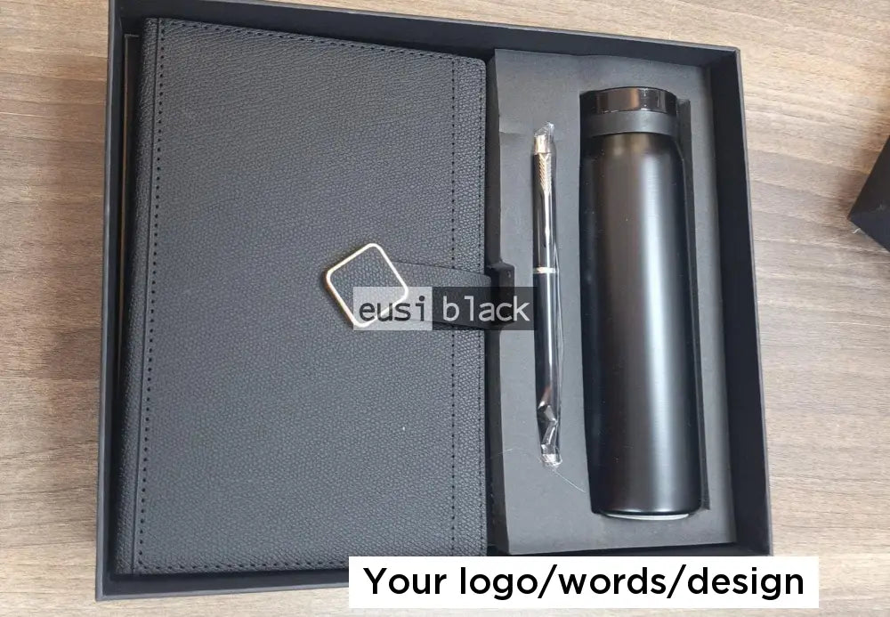 Diamond buckled notebook set - Black