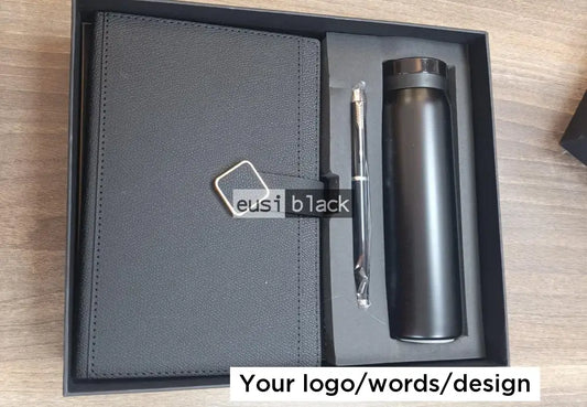 Diamond buckled notebook set - Black