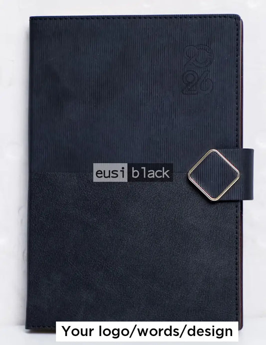 Diamond latched 2026 Diary - A5 - Black