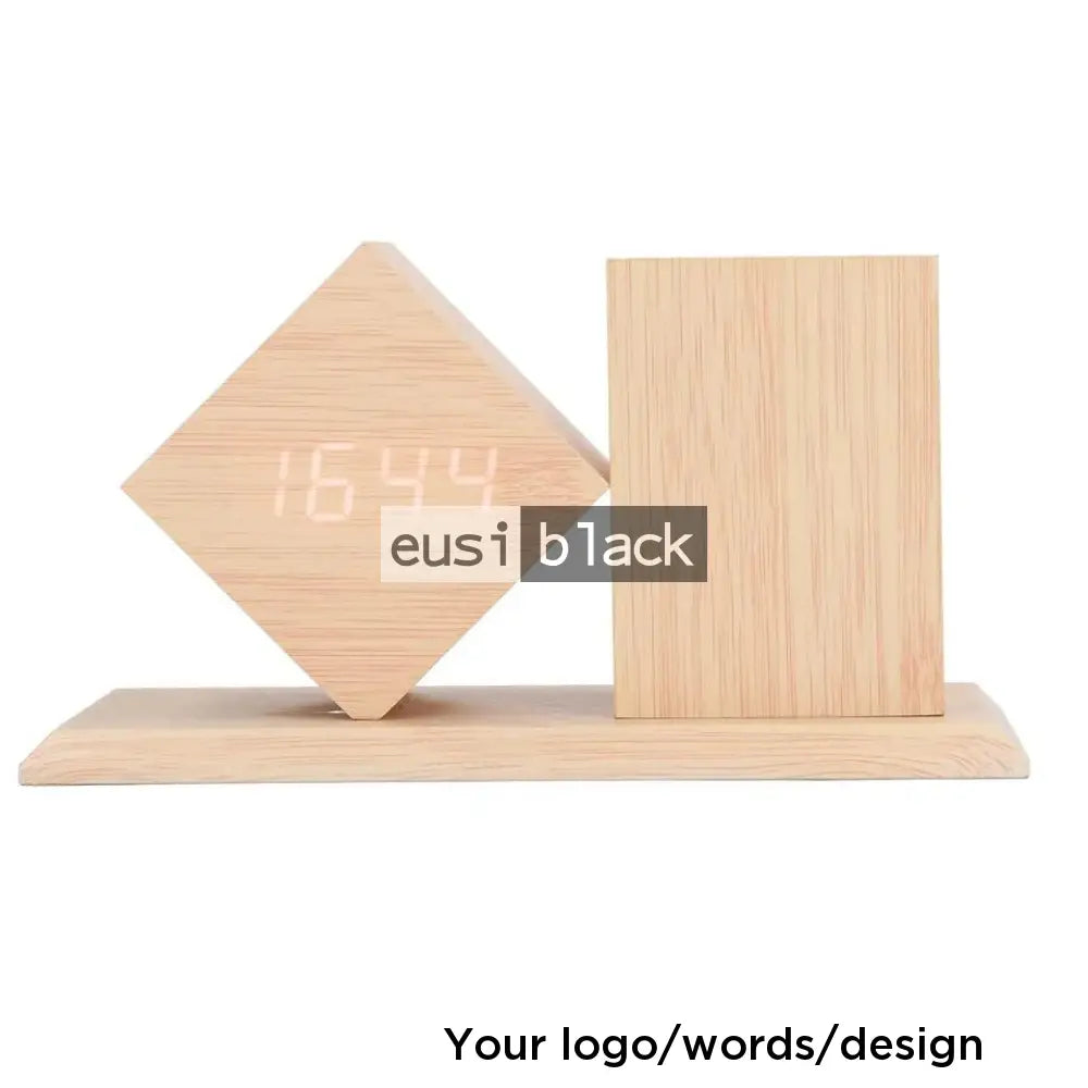 Wooden desk clock