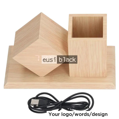 Wooden desk clock