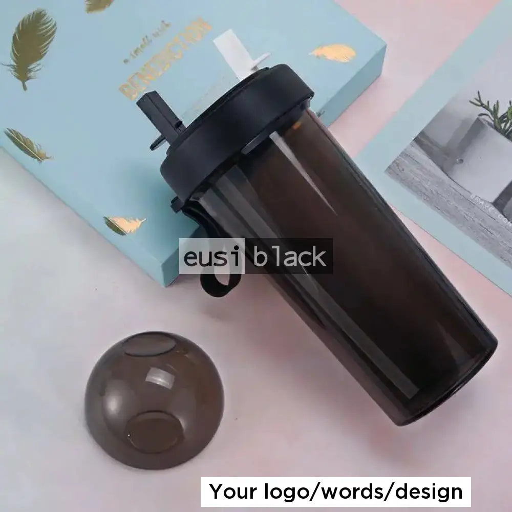 Double drink plastic water bottle - Black