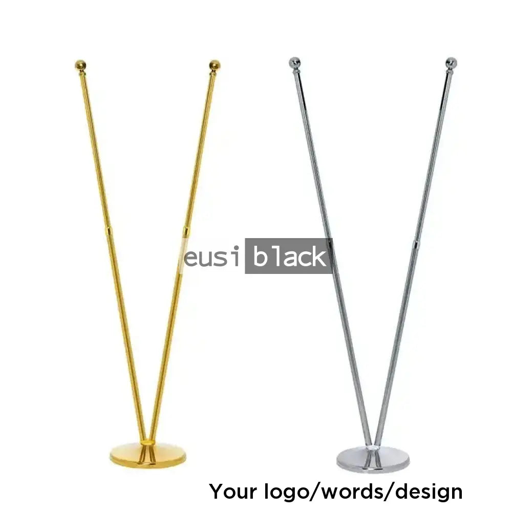 Double flag ceremonial metallic stand | 2M