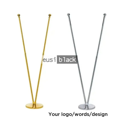 Double flag ceremonial metallic stand | 2M