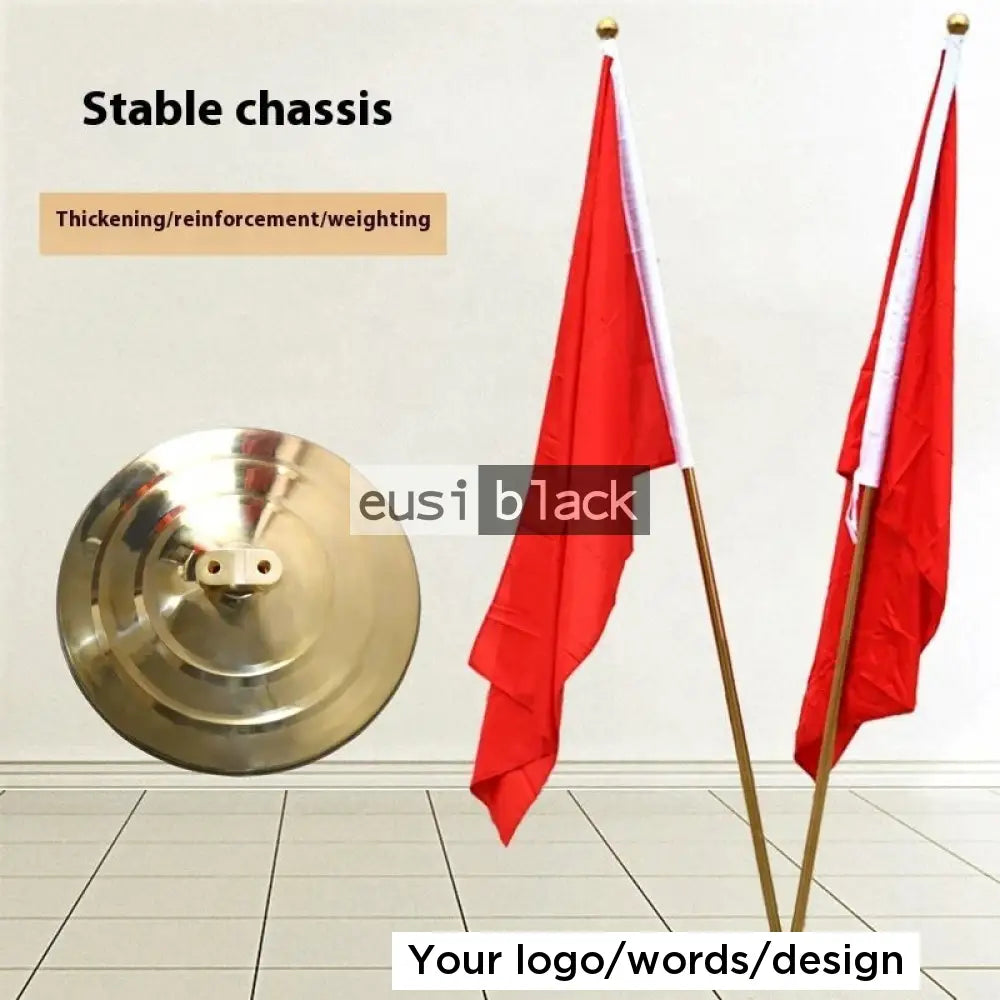Double flag ceremonial metallic stand | 2M