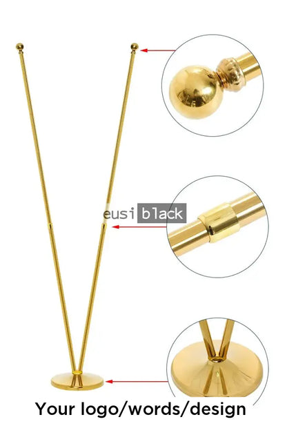 Double flag ceremonial metallic stand | 2M